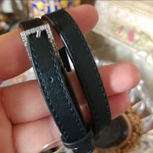 Marc Jacobs black leather wrap bracelet‎ size 6.5